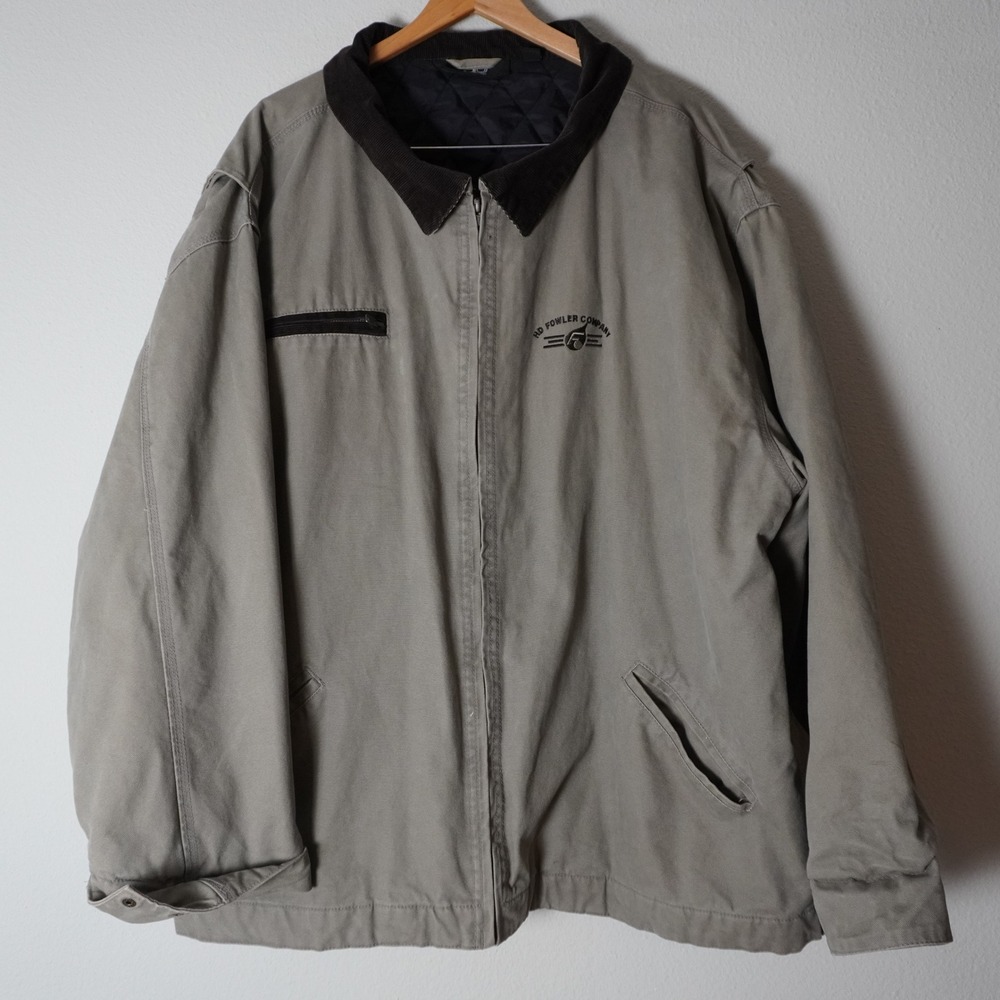Dunbrooke Tradesman Canvas Work Jacket Mens 2XL Khaki Tan Corduroy Collar 8498